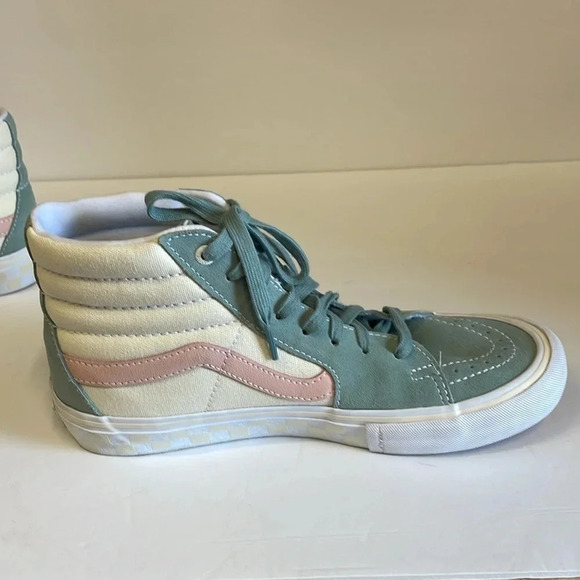 Vans Off The Wall Atlas 2 Green Pink Beige High Top Skateboard Athletic Shoes main image 9